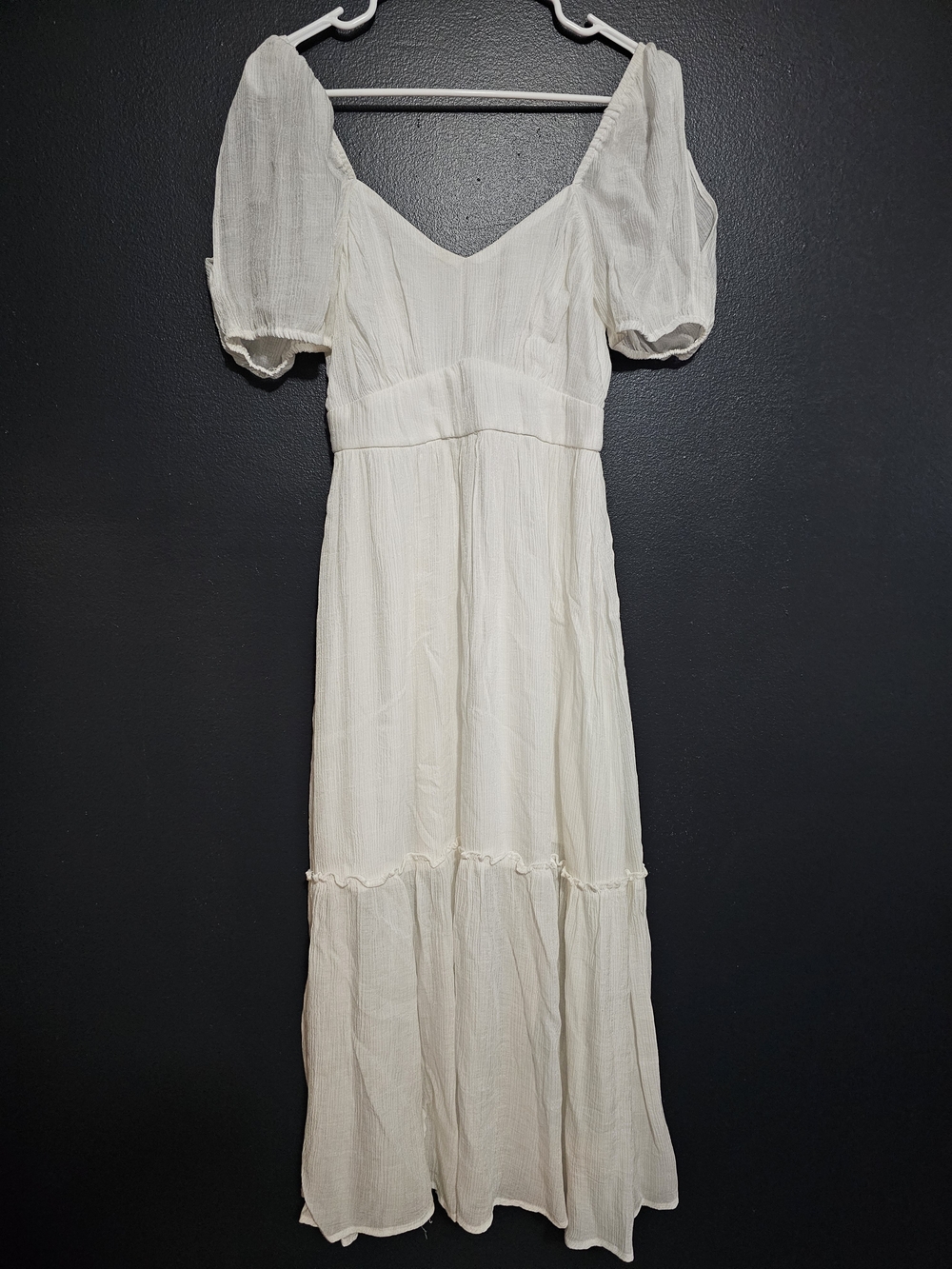 Altar'd State Cream Puff-Sleeve Midi Dress